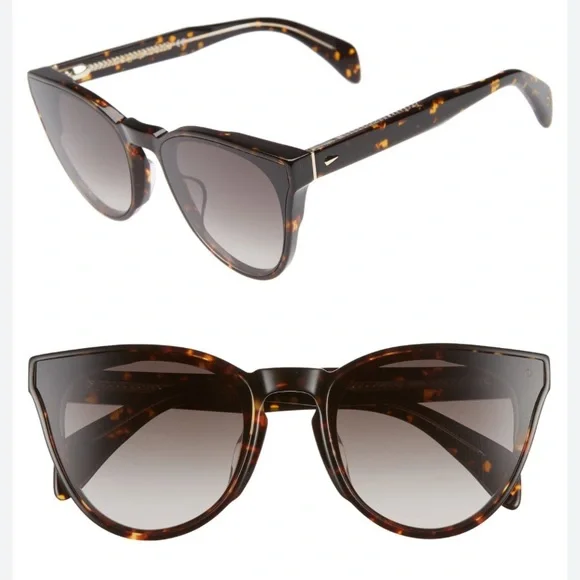 Rag & Bone 61mm Cat Eye Brown Black Sunglasses with Case